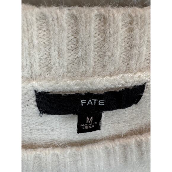 Fate Sweater Womens Relaxed Multicolor Round Neck Striped Long Sleeve Sz Medium - Picture 2 of 5